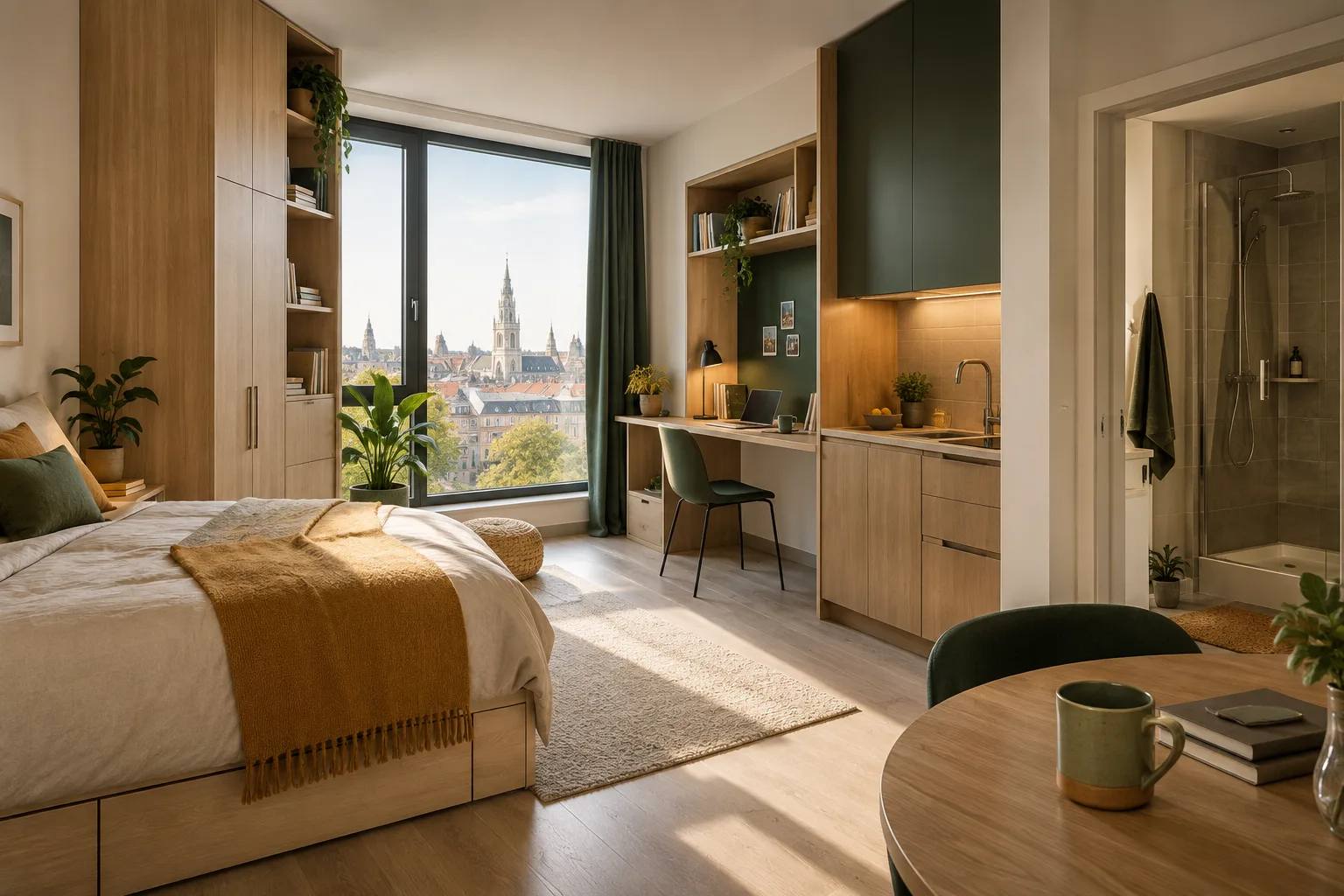 Studio étudiant meublé avec cuisine et salle de douche privée